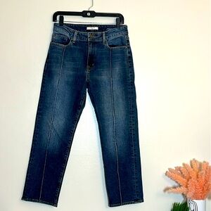 Fidelity Arcadia High Rise Crop Straight Blue Denim Jeans 29